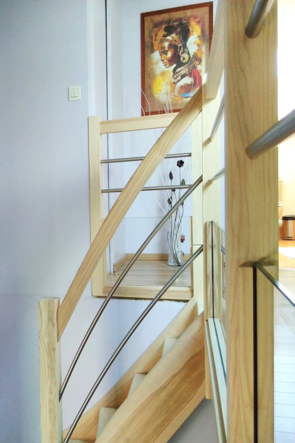 escalier garde corps métal bois verre2